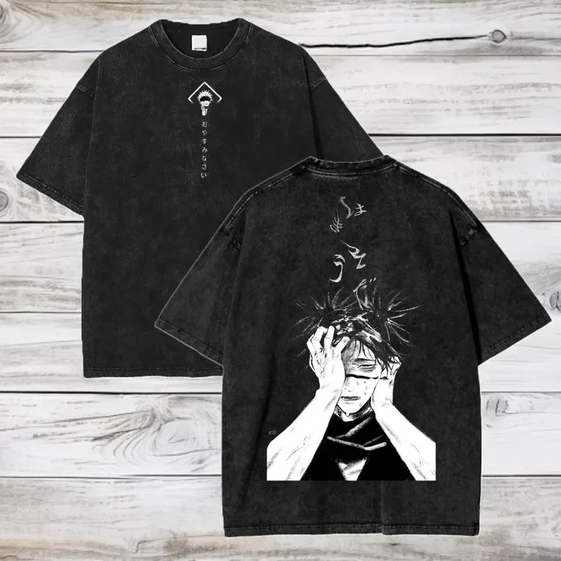 Camiseta extragrande de algodón de Gojo Satoru Jujutsu Kaisen (manga corta)