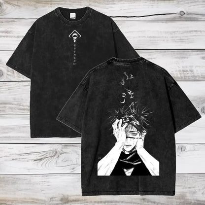 Camiseta extragrande de algodón de Gojo Satoru Jujutsu Kaisen (manga corta)