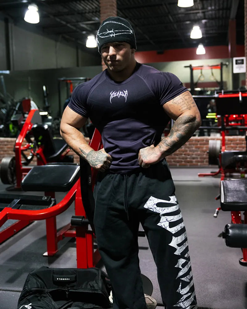 Men's T-shirt, high-elastic training tights, short-sleeved T-shirts YOUNG LA