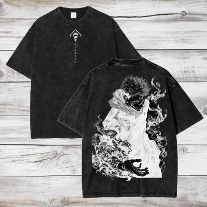 Camiseta extragrande de algodón de Gojo Satoru Jujutsu Kaisen (manga corta)