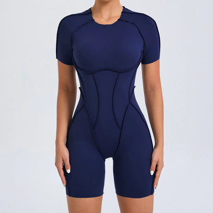 Short Jumpsuit Gym Clothes for Women Sportswear Fitness Overalls Backless Scrunch Booty Yoga Suit Sports Set Outfit