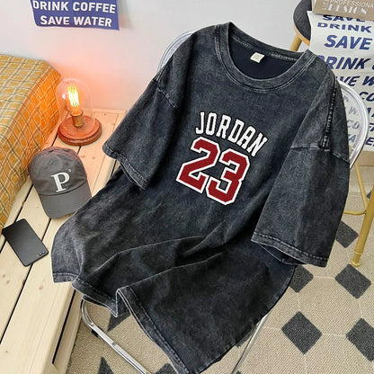 Camiseta vintage de algodón estilo americano.