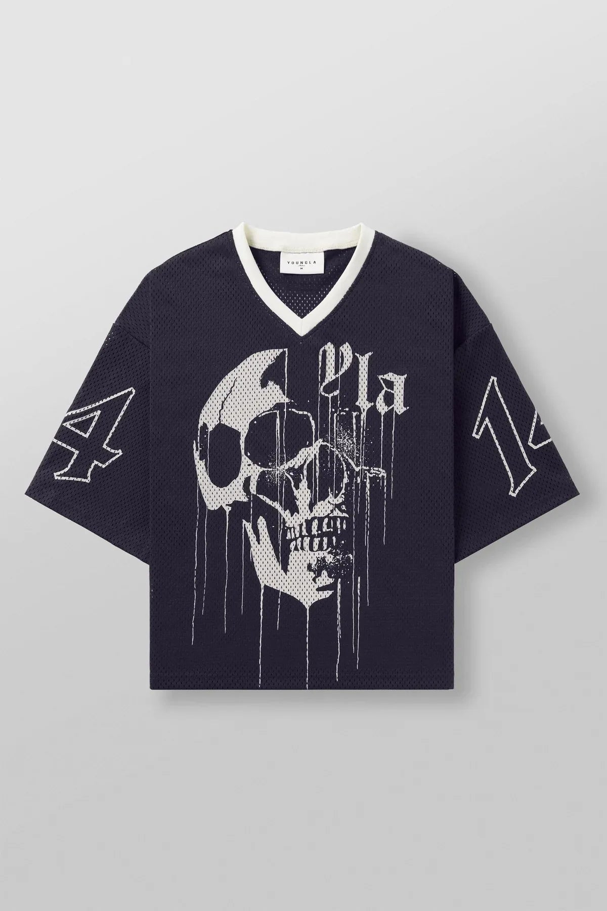 Men's Oversized T-shirt, YLA, Sports, Quick-drying, Breathable, Large Mesh, Printed, Short-sleeved T-shirt.