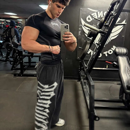 Men's T-shirt, high-elastic training tights, short-sleeved T-shirts YOUNG LA