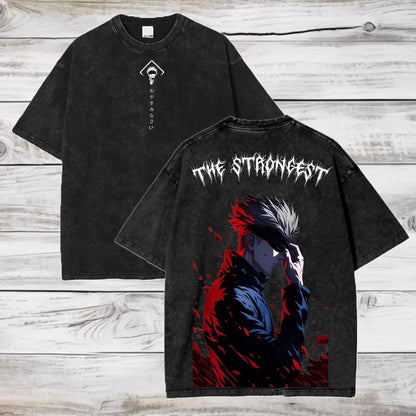 Camiseta extragrande de algodón de Gojo Satoru Jujutsu Kaisen (manga corta)