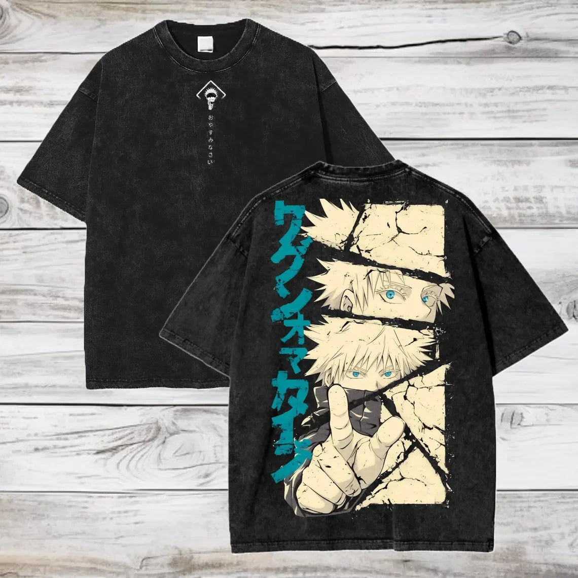 Camiseta extragrande de algodón de Gojo Satoru Jujutsu Kaisen (manga corta)