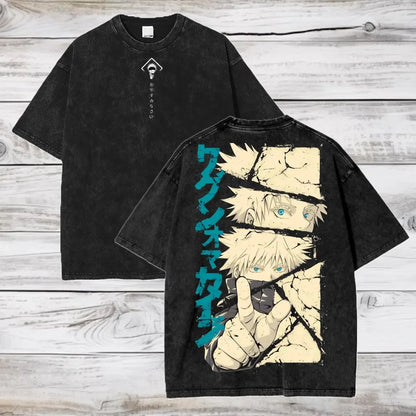 Camiseta extragrande de algodón de Gojo Satoru Jujutsu Kaisen (manga corta)