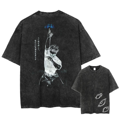 Camiseta extragrande de algodón de Gojo Satoru Jujutsu Kaisen (manga corta)