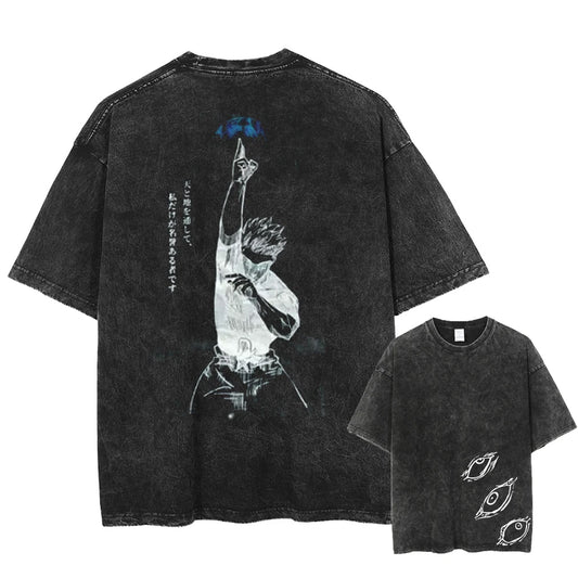 Camiseta extragrande de algodón de Gojo Satoru Jujutsu Kaisen (manga corta)