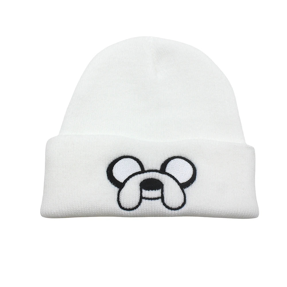 Gorro de punto bordado "Jack de Hora de Aventuras" – Cálido y acogedor