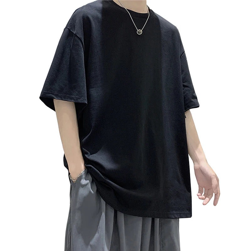 Camiseta de algodón extragrande para hombre: ropa urbana holgada