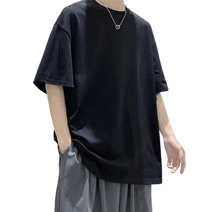 Camiseta de algodón extragrande para hombre: ropa urbana holgada