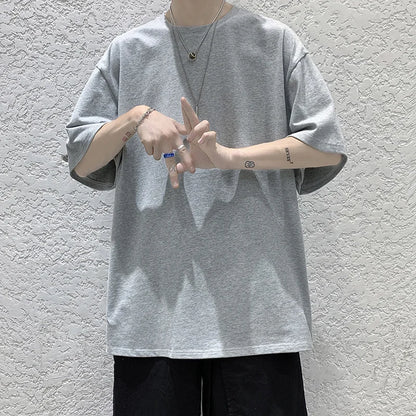 Camiseta de algodón extragrande para hombre: ropa urbana holgada
