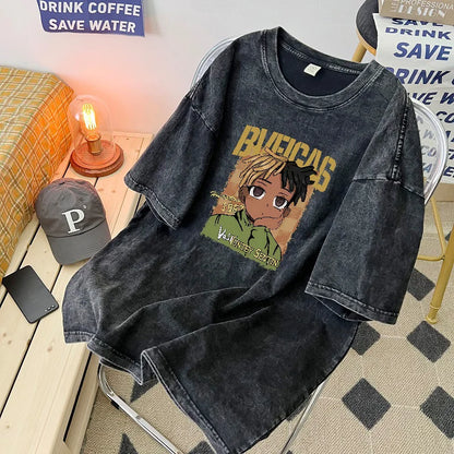 Camiseta vintage de algodón estilo americano.